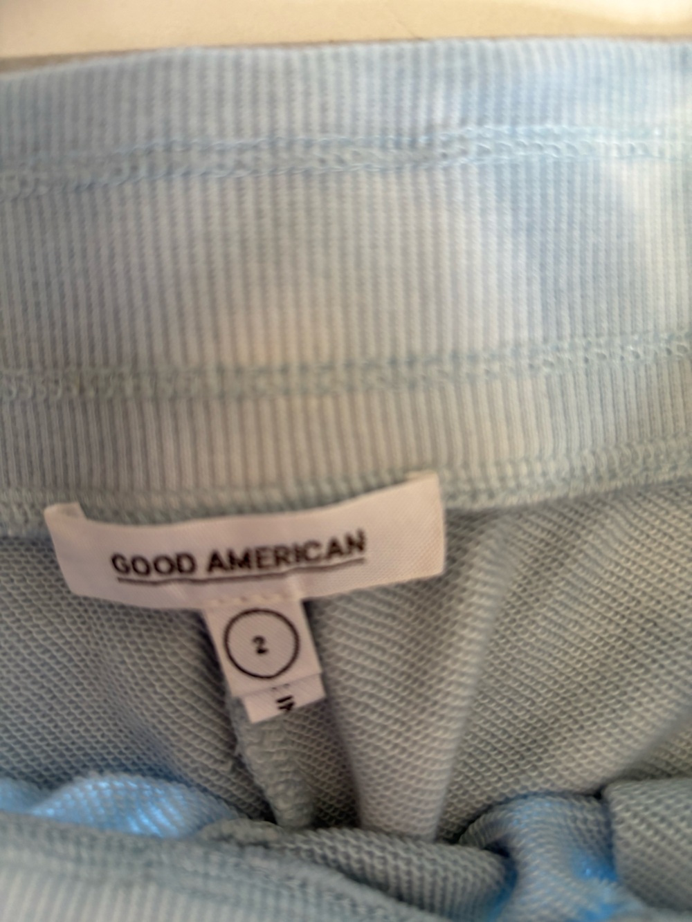 Good American Cloud Sweat Lounge Shorts Set Blue Tie Dye Size 2 - Picture 8 of 10